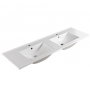 Mia 1500 Matte White Free Standing Double Bowl Vanities Cabinet Only